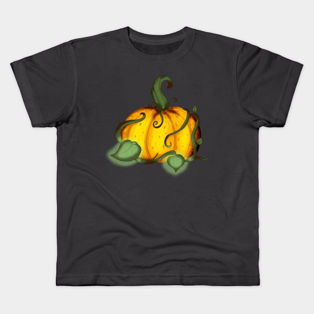 Pumpkin Art Kids T-Shirt by Jade Wolf Art